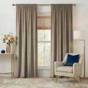 NICETOWN Taupe Velvet Curtains for Bedroom 84 inches Long, Rod Pocket & Back Tab Luxury Room Darkneing Window Treatments Vertical Heavyweight Winter Drapes for Living Room, W52 x L84, 2 Panels