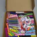 JOICEE 60 Set Cheer Pins Spirit Clips, 60 Colored Wooden Clothes Pins 102 Mini Resin Ducks Bows Daisy and Stickers Pens 150 Clay Beads for Backpacks Ribbon Team Classroom Cheer Gifts Bulk