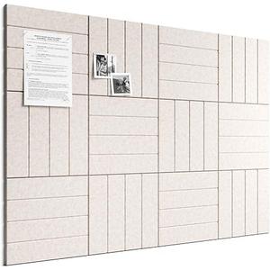 Bumusty Large Cork Board Alternative48 x 36" Felt Bulletin Board Tiles, with 30 Pushpins, 70 Adhesive Tabs, FineStripe 12Pack, Cork Boards for Office Push Pin Board Felt BoardOatmeal