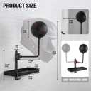 PUERSI Helmet Holder Wall Mount with Shlef, 180 Rotation Helmet Storage Rack for Motorcycle Bike Racing Outerwear Sports Gear Display Motorcycle Accessories