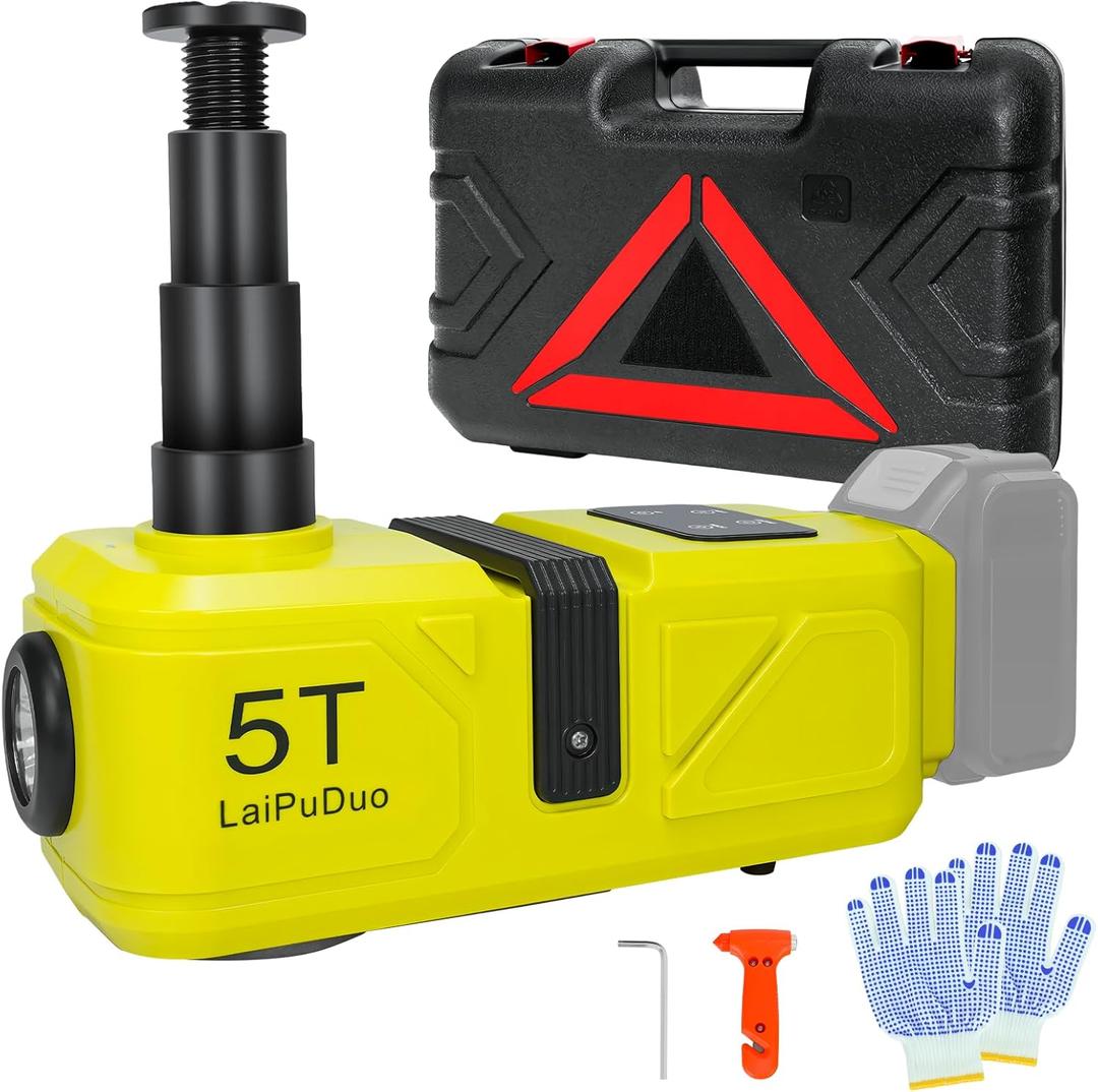 Electric Car Jack for DeWalt 20V Battery, 220W 5Ton Cordless Hydraulic Jack (Lifting Range:6.1~17.7 inch) with LED Light, Floor Jack Lift for SUV MPV Sedan Truck Change Tires Garage Repair