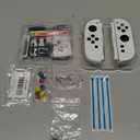 eXtremeRate DIY Replacement Shell Buttons for Joycon 2, Custom Full Set Housing Case + Decorative Strips + Middle Bracket + Buttons + Tools for Nintendo Switch 2 Controller - Deluxe Version - White