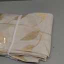 Bujasso Embroidered Leaf Sheer Curtains Floral Farmhouse Light Filtering Window Panels Botanical Patterned Drapes for Living Room Bedroom Grommet Top, Gold 38" Wx63 Lx2