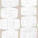 RoomMates RMK12347PL Mid-Century Beads Peel and Stick Wallpaper, Tan, White