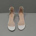 Dufannie Girls Sandals Low Heels Dress Pump Ankle Strap Open Toe Flower Girl Wedding Party for Toddler Little Big Kid, Size 4