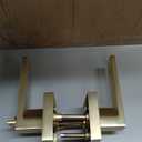 Door Handle Lock, Square Channel Privacy Interior Bedroom Room Bathroom Three-Bar Spherical(Gold) 8 pack