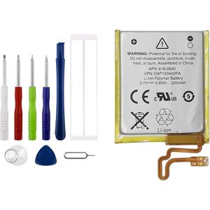 616-0640 Replacement Battery for iPod Nano 7,iPod Nano 7th,iPod Nano 5th 16G,A1446 with Specialized Toolkit.