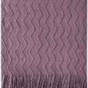 BOURINA Dark Lavender Throw Blanket 50x60 Inches Throw Textured Solid Soft Sofa Couch Decorative Knitted Blanket