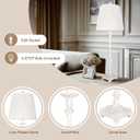 Vintage Table Lamp Set of 2, 33'' Tall Skinny Candle Stick Buffet Lamps with Pleated Shades, 3-Way Dimmable Bulb Included, Traditional Nightstand Bedside Lamps for Living Room Bedroom Dinning Entryway