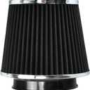 Universal Clamp On Air Intake Filter fits 3 In /3.5 In /4 In Three Different Size, Cone Air Intake FilterBlack