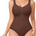 BRABIC Backless Shapewear Bodysuits for Women Tummy Control Shapewear Seamless Faja Body Shaper Suit Waist Trainer(Brown, X-Large) (Brown)