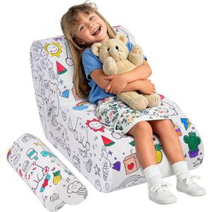 Graffiti Kids Couch SofaDIY Colorful Artistic Design, Ultra-Soft Comfort for Toddler Chair, Cute Graffiti Pattern Sofa for Girls and Boys, Comfy Toddlers Chairs for Bedrooms Living Rooms