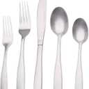 Matte Silverware Set, Satin Finish 20-Piece Stainless Steel Flatware set, Tableware Cutlery Set Service for 4, Utensils for Kitchen, Dishwasher Safe