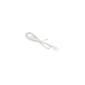 7 FT Cable Extension Cord Flat Plug Ungrounded 3 Polarized Outlets White Household Light Extension Cord for Indoor Use 125V AC 13A 1625W ETL Listed