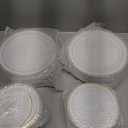 200PCS White Plastic Plates with Gold Rim, Disposable Heavy Duty Plastic Plate, 100 Dinner and 100 Dessert Plates for Party and Wedding