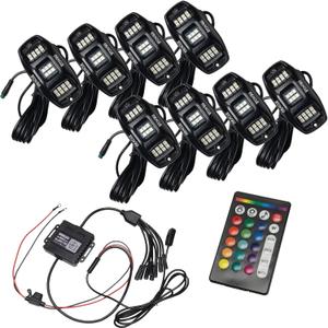 ORACLE Lighting 5895-339 Set of 8 ColorSHIFT LED RGB+W Underbody Wheel Well Rock Light Kit - Change Colors, Control Brightness, Access Strobing Patterns and Sync with Music