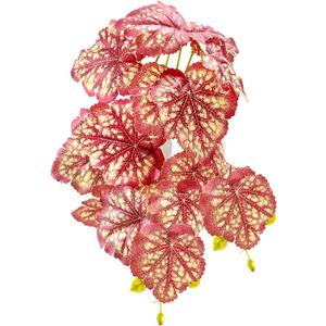 Woyrise Reptile Plants, Terrarium Hanging Plant Vines, Artificial Leaves with Suction Cup, Bearded Dragon Tank Accessories for Gecko Lizard Snake Frog Tortoise Decorations - Pink Heuchera