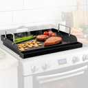 Nonstick Nanoceramic Griddle Plate, Pre-Seasoned Heavy-Duty Flat Top Insert, Universal Outdoor Cooking Griddle for Gas Grill/Charcoal/Gas Stove, Camping, Tailgating, Parties & Backyard BBQ, 17"x13"