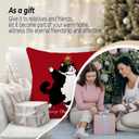 2 x Black and White Fat Cat Christmas Pillow Covers 18x18, Tuxedo Cat Gifts, Cats Lover Gifts, Red Merry Christmas Decorative Throw Pillow Covers for Bedroom Living Room Home (Color 21)