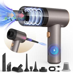 Handheld Car Vacuum Cleaner with Brushless Motor,16000PA High Power Handheld Vacuum Cordless, 4 in 1 Vacuum and Air Duster Blower and Hand Pump, Mini Vacuum Cleaner for Car,Home (Silver)