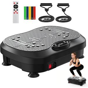 Vibration Plate Exercise Machine for Lymphatic Drainage with 200 Levels, Whole Body Fitness Workout Equipment Stand Shake Board Sport Gym for Weight Loss Fat Burner for Women Men