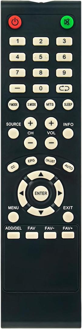 Replacement Remote Applicable for Proscan TV PLDED3280A PLDED5515-B-UHD PLDED5515-UHD PLED2435A-I PLDED4897A PLDED6535A-UHD PLED4897A PLED6515-C-UHD PLED1526A-CAR PLED2329A-B PLED4924 PLDED4331A