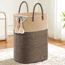 Laundry Basket,Woven Cotton Rope Laundry Hamper,Versatile Storage for Dirty Clothes,Baby Toys,and Blankets in Bathroom, Nursery,and Living Room (Jute, 40L)