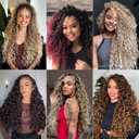 8Packs Curly Crochet Hair Boho Ocean Wave Crochet Hair 18Inch Pre Looped Crochet Hair for Black Women Pre Twisted Bench Curl Crotchet Hair(33#, 18inch)