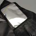100 PCS Resealable Mylar Bags with Zipper and Frosted Clear Window Packaging Bags Foil Pouch Zip Bag for Food Self Sealing Storage Supplies (Black, 4.72x7.1)