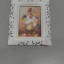 SIMON'S SHOP Vintage 4x6 Picture Frame for Tabletop or Wall Display, White Picture Frames 4x6, Victorian Photo Frames, Scalloped Borders with Floral Design