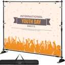 VEVOR Backdrop Banner Stand 8 x 8 Ft Adjustable Height Background Stand Backdrop with 1 Carrying Bag, Backdrop Stand for Parties Wedding Photo Booth Trade Show