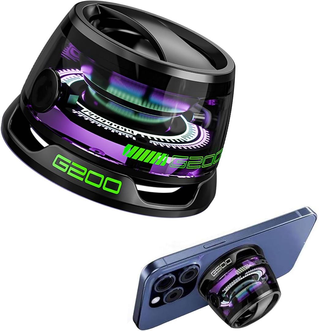 Magnetic Bluetooth Speaker,Multifunctional Portable G200 Speaker with Multi RGB Color Light Show-3D Surround Sound Effect,Phone Stand for iPhone, Android, TWS Pairing (Black)