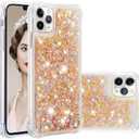 Compatible with iPhone 11 Pro Max Case, Bling Glitter Liquid Clear Case Floating Quicksand Shockproof Protective Sparkle Silicone Soft TPU Case for iPhone 11 Pro Max. YBL Love Gold