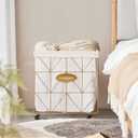 Laundry Hamper,Collapsible Laundry Basket Large Capacity Metal Laundry Hamper with Removable Liner, Rolling Wheels and Collapsible Design for Clothes Storage and Organization (210L GOLD)