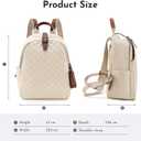 Small Backpack Purse for Women, Cute Plaid PU Leather Women Backpack Rucksack Lightweight Shoulder School Bag & Travel Daypack for Work White