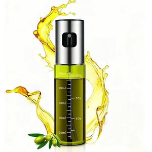 Oil Sprayer for Cooking, 3.38oz/ 100ml Food-grade Premium Olive Oil Dispenser Bottle for Kitchen Gadgets, Air Fryer, Salad, Frying, BBQ (Light Blockage) (Dark green)