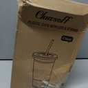 24 oz 100 Pack Plastic Cups with Lids and Straws, Sturdy Food Safe Iced Clear Coffee Cups Disposable Smoothie Cups for Cold Drinks