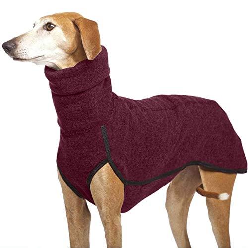 Esobo Fleece Dog Apparel Winter Warm Dog Coat Doggie Turtleneck Cozy Jacket Soft Shirt Vest Stylish Pet Outfits for Small Medium Large Dogs, Wine Red Size Medium