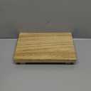 Small Wood Tray Pedestal Stand Farmhouse Bathroom Decor Decorative Wooden Riser Kitchen Soap Dish Holder for Vanity, Counter, Sink, 9" x 5.9" - Brown