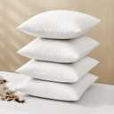 4 x MIULEE Pillow Inserts 20x20 (Pack of 4,White), Down Feather Throw Pillow Inserts, Premium Fluffy Stuffer Throw Pillows Cotton Fabric for Sofa Bed Couch