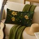 Vintage Magnolia Floral Pillow Covers 12x20, Magnolia Home Decor, Rustic Dark Cottagecore Botanical Floral Decorative Throw Pillow Covers for Home Living Room Bedroom Sofa Couch