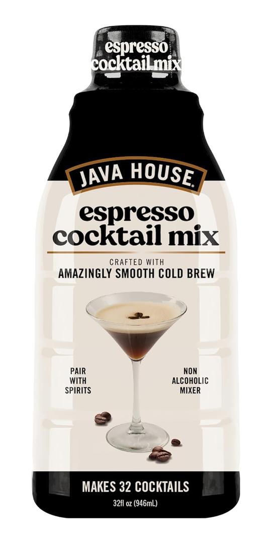 Java House Cold Brew Espresso Cocktail Mix  Premium 100% Arabica Cold Brew Concentrate  Smooth Coffee With French Vanilla Notes  32oz Bottle (Makes 32 Cocktails)