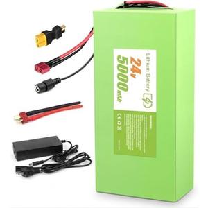 LGNUO 24V Battery 20Ah Li-ion Battery with 1-3A BMS, T-Plug Wiring, Waterproof PVC Outer Case for 200-1000W DIY Projects 