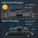 Carpuride Solar Wireless Backup Camera with 7" Monitor Rechargeable 6700mAh Battery 1080P Back Up Cam Auto Sleep, 170Wide Angle, IP69K Waterproof, Easy Installation for Car, Van, Truck, Trailer, Bus