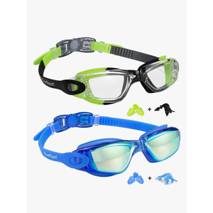 EverSport Kids Swim Goggles, Pack of 2 Swimming Goggles for Children Teens, Anti-Fog Anti-UV Youth Swim Glasses for Age4-16