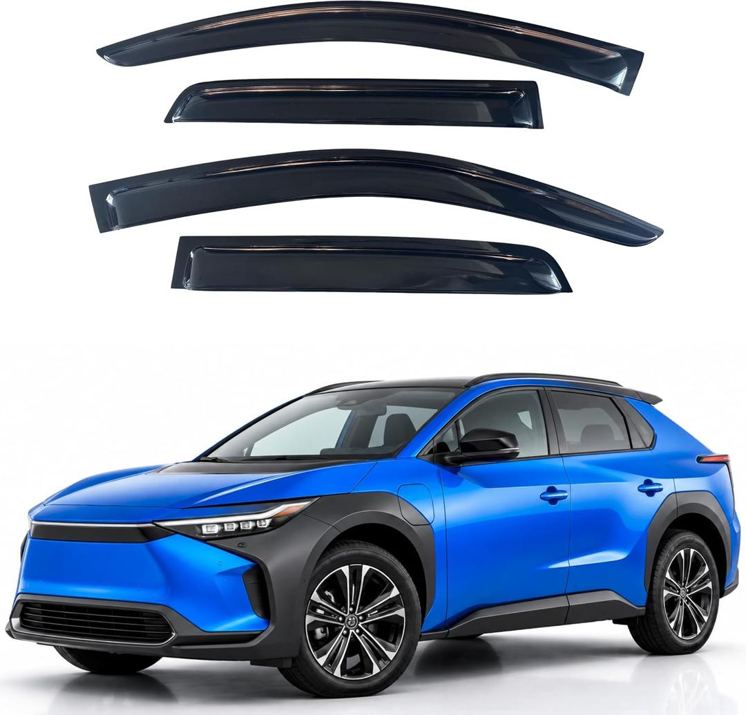 Window Visors Rain Guards for 2023-2026 Toyota bZ4X & Subaru Solterra
Out-Channel Rain Guards Vent Wind Deflectors 4PC, Car Accessories for 23-26 Toyota bZ4X & Subaru Solterra