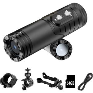 WiFi Helmet Camera, HD 1080P Bike Motorcycle Helmet Camera, IP66 Waterproof Action Camera for Cars, Bicycle, Motorbike & Sports Helmet (with 64G Card)