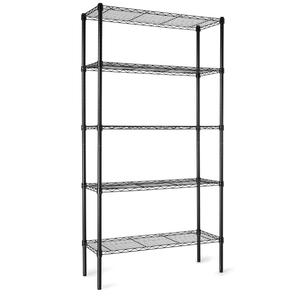 5-Shelf Adjustable Heavy Duty Steel Wire Storage Shelves for Garage, Kitchen, Easy Assembly,