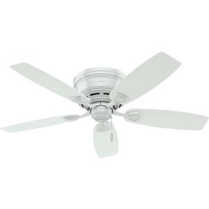Hunter Fan Company, 53119, 48 inch Sea Wind White Low Profile Indoor / Outdoor Ceiling Fan and Pull Chain (White Finish)