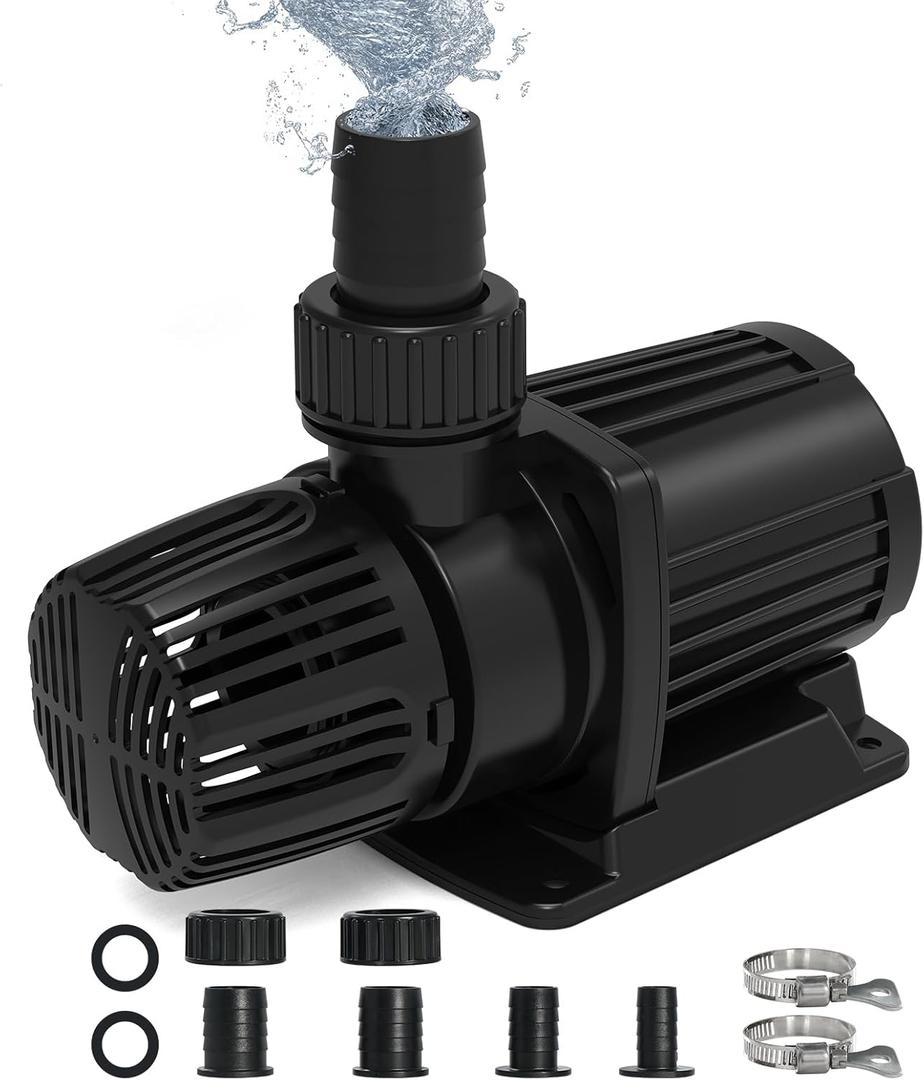 1322 GPH Submersible Water Pump, 45W Pond Pump with 15FT. Lift Height for Koi Pond Pool, Waterfall, Fish Tank, Aquarium, Statuary, Hydroponic, Ultra Quiet, Barrier Bag & 16.5FT Power Cord